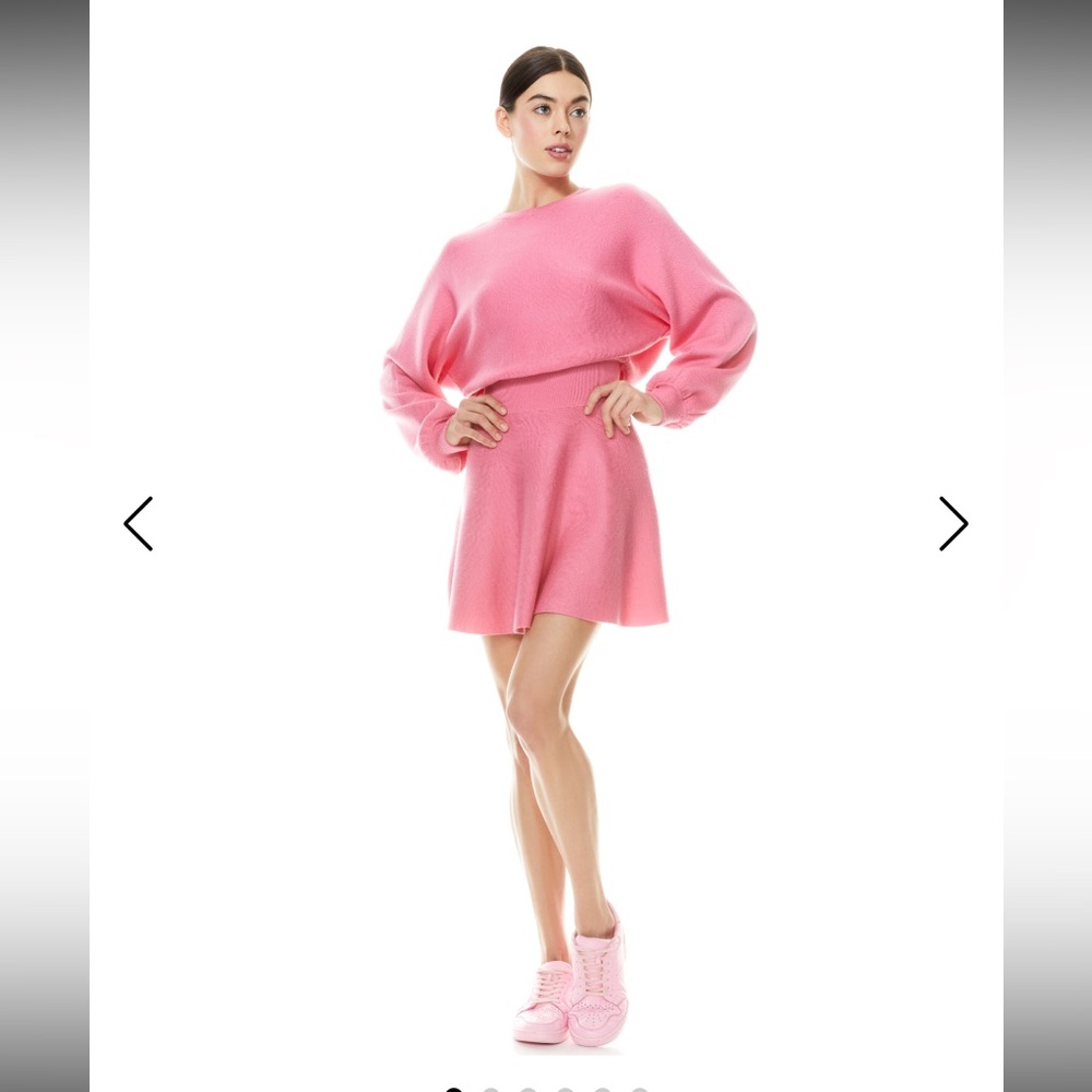 NWOT Alice + Olivia Murray Fit and Flare Mini Dress Calypso Pink Sz 6